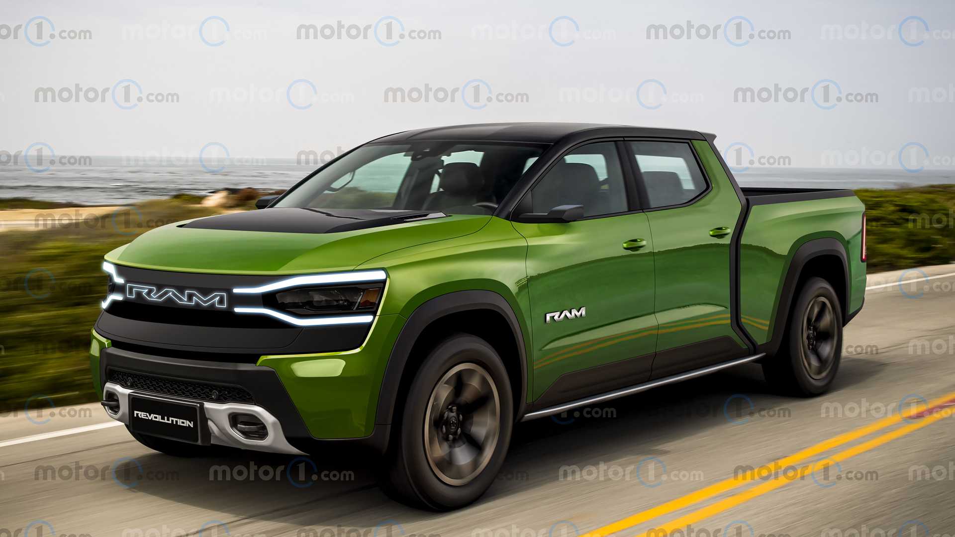 Ram 1500 REV Awesome Ram 1500 Revolution preview renderings ram-revolution-concept-motor1-rendering (2)